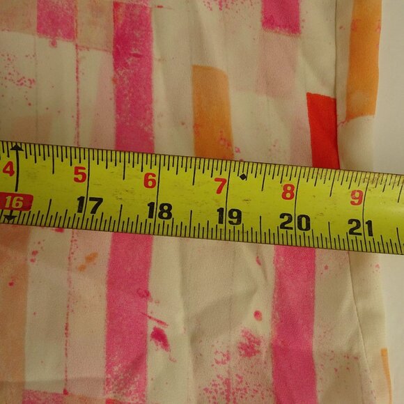 Cato Sleeveless V-Neck Pink Geometric Print Tank Top Women Size L Career Shell - Picture 9 of 10